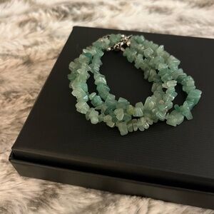 Set of 3 Green Aventurine Natural Gemstone Chip Bracelets